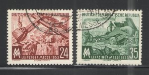 Germany - GDR/DDR 1953 Sc# 172-173 Used VG - 1953 Leipzig Fair