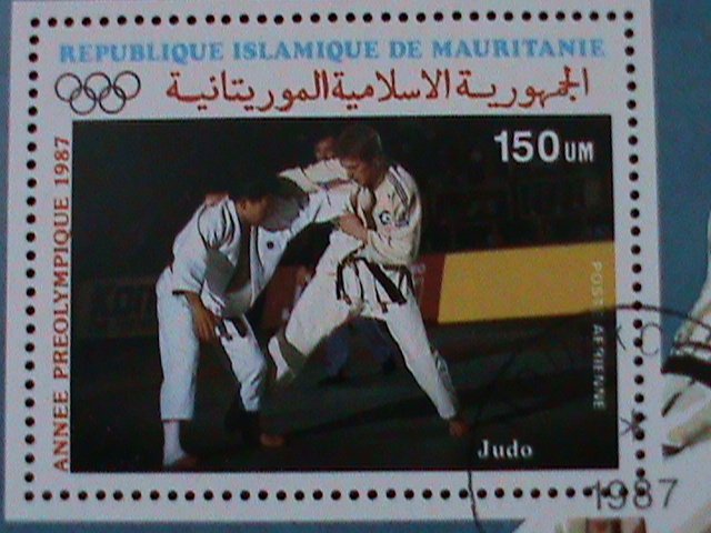 MAURITANIA--WORLD  JUDO CHAMPIONSHIPS CTO S/S VF-FANCY CANCEL-HARD TO FIND