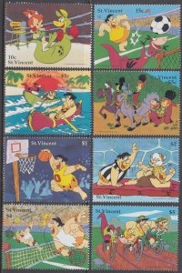 ST VINCENT #1465-72 THE FLINTSTONES ICONIC TV SHOW - CELEBRATED ON STAMPS