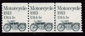 U.S. 5cent Motorcycle-1913 from the 1981 Transportation Series. Line Pair VF/NH