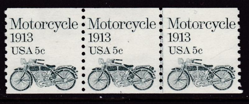 U.S. 5cent Motorcycle-1913 from the 1981 Transportation Series. Line Pair VF/NH