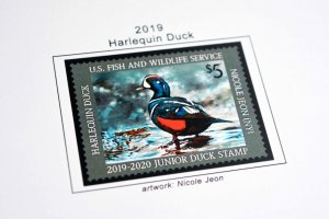 COLOR PRINTED US JUNIOR DUCK STAMPS 1992-2020 STAMP ALBUM PAGES (21 ill. pages)