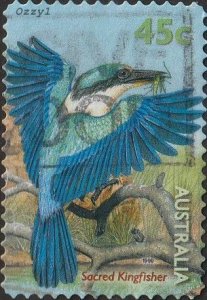 Australia #1793 1999 45c Sacred Kingfisher  USED-Average-NH.