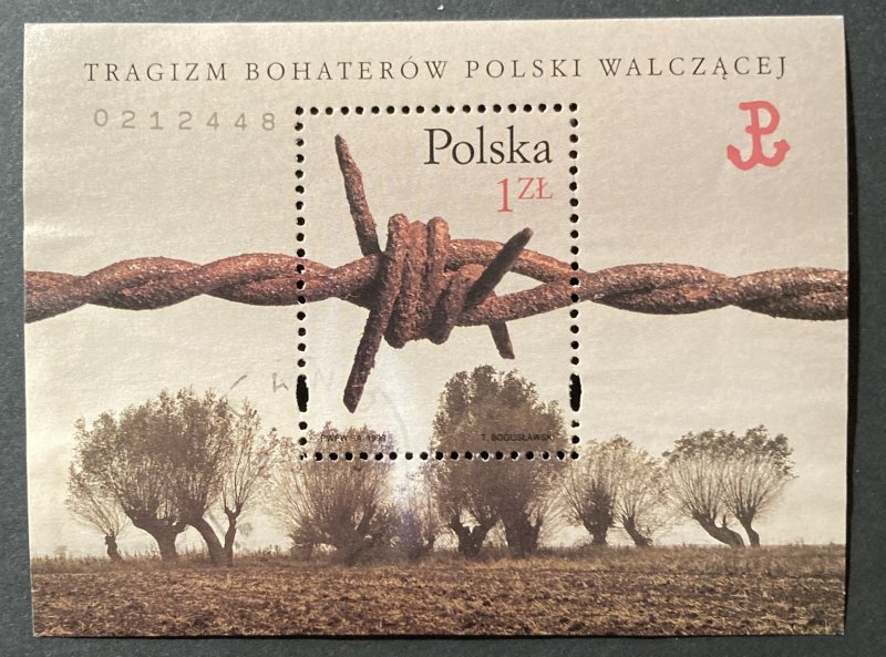 Poland 1999 #3486 S/S, WWII Heroes, Used(see note).