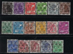 Germany AM Post Scott # 617 - 633, used, cpl. set