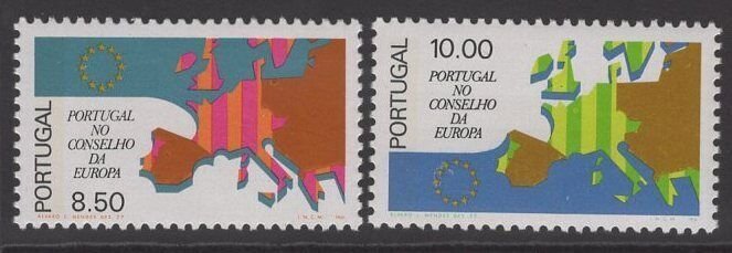 PORTUGAL SG1641/2 1977 ADMISSION OF PORTUGAL TO THE COUNCIL OF EUROPE MNH