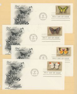 US 1712-15 1977 Butterflies FDC'S 4 FDC's