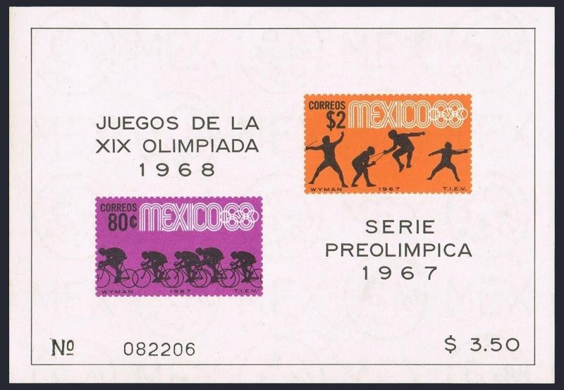 Mexico 983a,985a sheets,MNH.Michel Bl.7-8. Olympics Mexico-1968.Canoeing,Fencing