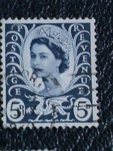 ​Wales & Monmouth Stamp:1958-69- SC#7-11 very old used Stamps