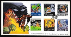 New Zealand Scott 1219-24 FDC - Maori Myths