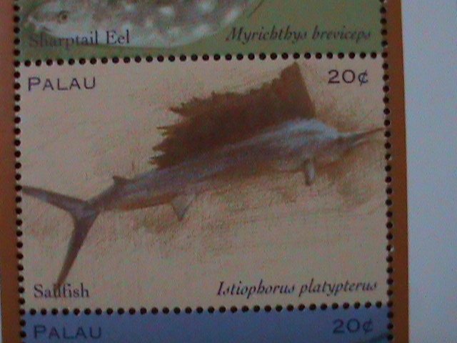 ​PALAU-1969  TROPICAL MARINELOVELY  FISHES OF ATLANTIC OCEAN -MNH SHEET  VF