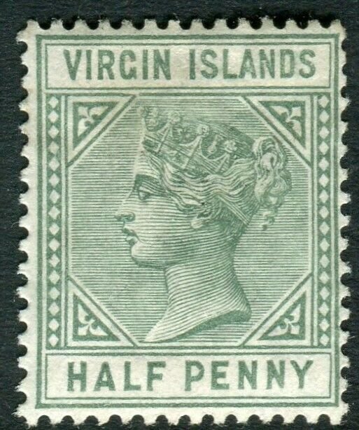 BRITISH VIRGIN ISLANDS-1883-84 ½d Dull Green TOP TRIANGLE DETACHED. Sg 27b