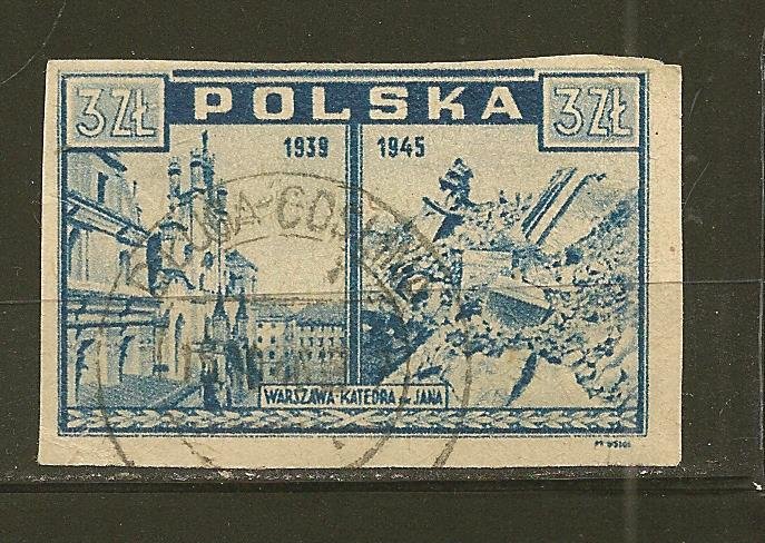 Poland 375 Imperforated Used