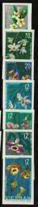 Vietnam Series of 7 Imperf Flowers - Mint No Gum - S16010