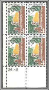 US Plate Block #1122 Forest Conservation MNH