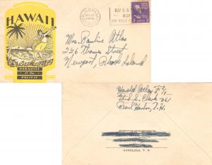 United States Hawaii Honolulu 1941 machine  Yellow and Black Illustrated Adve...