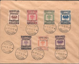 Albania 1919 Eagle overprint stamps full set envelope RARE !!! VF 