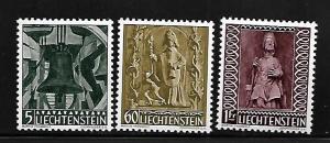 LIECHTENSTEIN, 350-352,  MINT HINGED, CHRISTMAS '59