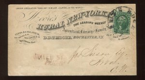 13 Washington Used on Rural New York Journal Illustrated Cover to Canada  LV6673