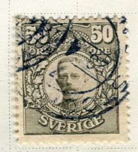 SWEDEN; 1910 early Gustav definitive issue fine used 50ore. ,