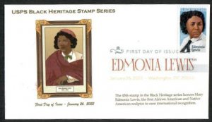 5663 FDC -58¢ Edmonia Lewis - Wally Jr Cachet # 22-E-101-Dual-DCP-PBS