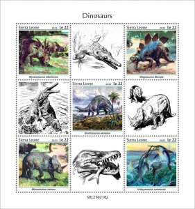 SIERRA LEONE - 2023 - Dinosaurs - Perf 5v Sheet - Mint Never Hinged