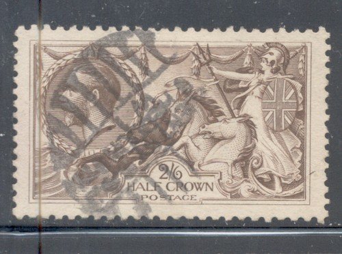 Great Britain Sc 179 1919 2/6d G V & Seahorses stamp used