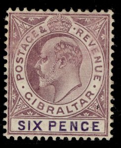 GIBRALTAR EDVII SG60a, 6d dull purple & violet, M MINT. Cat £32.