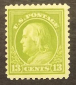 # 513  13c  Benjamin Franklin, apple green, perf. 11, Unwmk, 1919 (880)