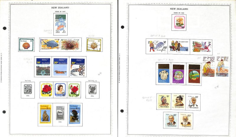 New Zealand Stamp Collection on 18 Minkus Pages, 1977-1988 