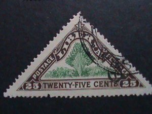 ​LIBERIA 1909 - 114  YEARS OLD- TRANAGLE -COMMERCE WITH CADUCEUS CTO VERY FINE