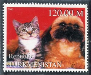 Turkmenistan 2000 PUPPY CAT & DOG Stamp Perforated Mint (NH)