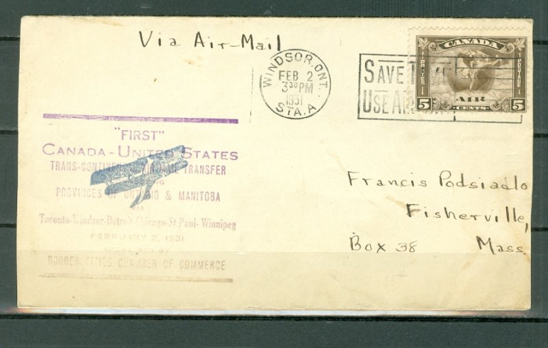 CANADA #C2 on VERY NICE 1931  AIR COVER..