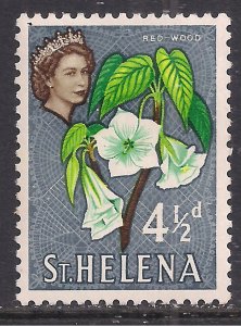 St Helena 1953 QE2 4 1/2d Red Wood  SG 180 MM ( L76 )