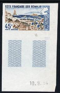 French Somali Coast 1965 Lake Abbe 45f imperf colour tria...