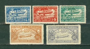 PARAGUAY 1933 ZEPPELIN #C79-83 SET  MINT NO THINS...FORGERIES?