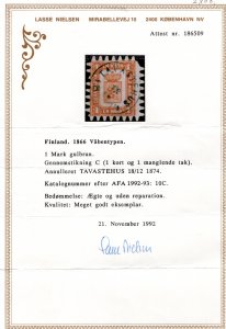 Finland #11  VF. Used, Certificate. CV $850.00  ...   1990013