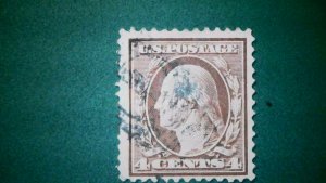 1908 Washington Scott# 334 Orange Brown Flat Plate 4 C