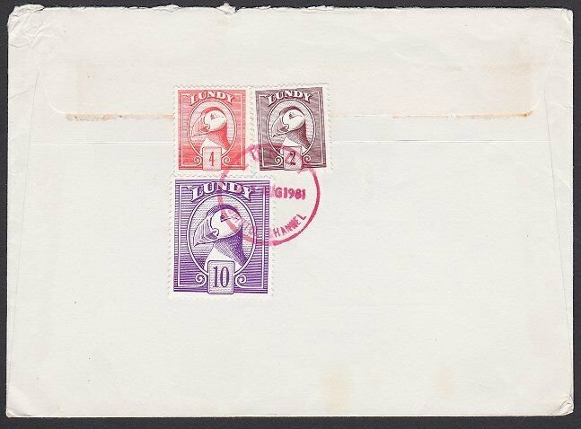 GB LUNDY 1981 cover - Puffin stamps.........................................F847