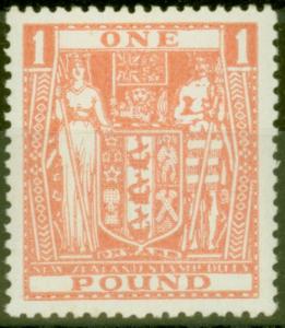 New Zealand 1940 £1 Pink SGF203 Very Fine MNH