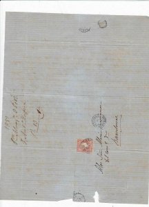 Spain 19th century imperf stamp cover  Ref: 8221