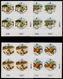 Pitcairn Islands 507-10 BR Blocks MNH Honey Bees, Flowers, Beekeepers