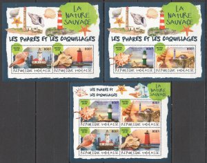 HM0297 2018 TOGO SEASHELLS & LIGHTHOUSES MARINE LIFE FAUNA #9178-1+BL1629-0 MNH