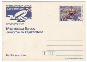 Postal stationery Poland 1983 Kayaking - European Championships