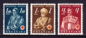 Croatia - Scott #B3-B5 - MH - SCV $4.50