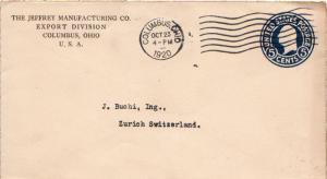 United States Ohio Columbus 1920 machine  5c Washington Circular Die Envelope...