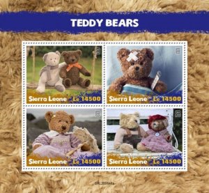 Sierra Leone - 2020 Teddy Bear Toys - 4 Stamp Sheet - SRL200646a