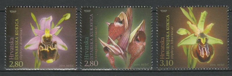 Croatia 2014 Flowers 3 MNH Stamps