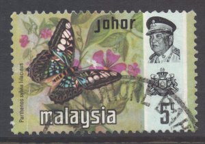 Malaya Johore Scott 178 - SG177, 1971 Butterflies 5c used