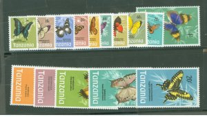 Tanzania #35-49 Mint (NH) Single (Complete Set) (Butterflies)